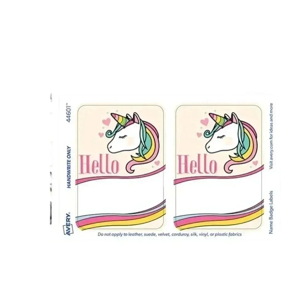 Avery Premium Rainbow Unicorn Name Tags, No Lift N